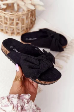 Best Boto Dziecięce Klapki Na Korku Czarne Little Wendy