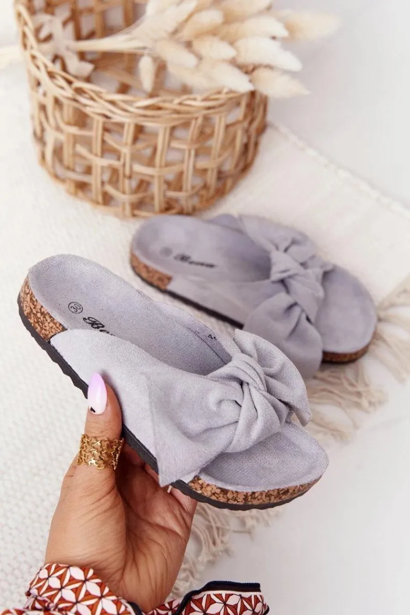 Online Dziecięce Klapki Na Korku Szare Little Wendy Dzieci Dziewczęce