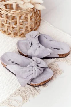 Online Dziecięce Klapki Na Korku Szare Little Wendy Dzieci Dziewczęce