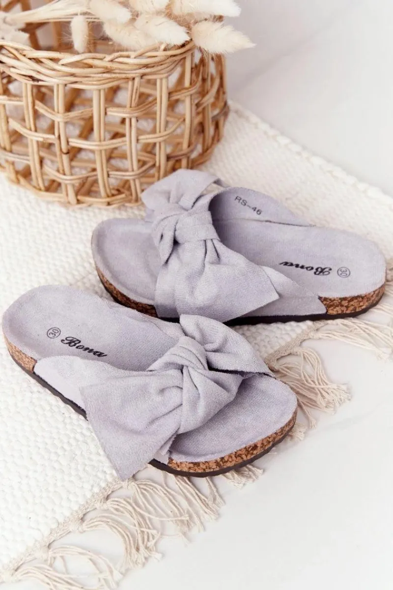 Online Dziecięce Klapki Na Korku Szare Little Wendy Dzieci Dziewczęce