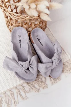 Online Dziecięce Klapki Na Korku Szare Little Wendy Dzieci Dziewczęce