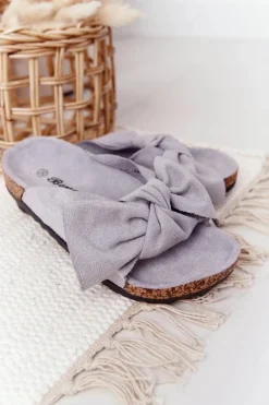 Online Dziecięce Klapki Na Korku Szare Little Wendy Dzieci Dziewczęce