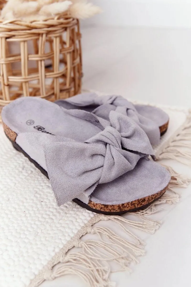 Online Dziecięce Klapki Na Korku Szare Little Wendy Dzieci Dziewczęce