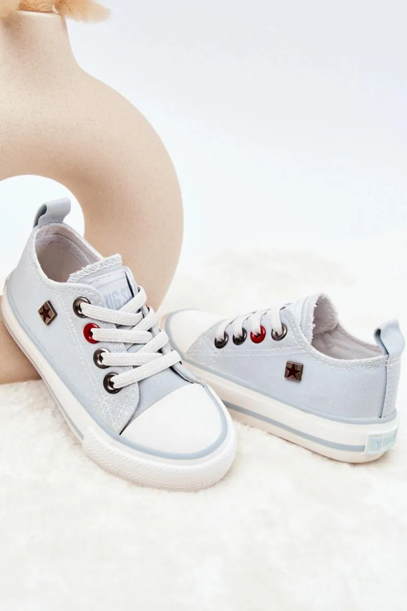 Chłopięce|Dziewczęce>Big Star Shoes Dziecięce Klasyczne Niskie Trampki BIG STAR HH374094 Niebieskie