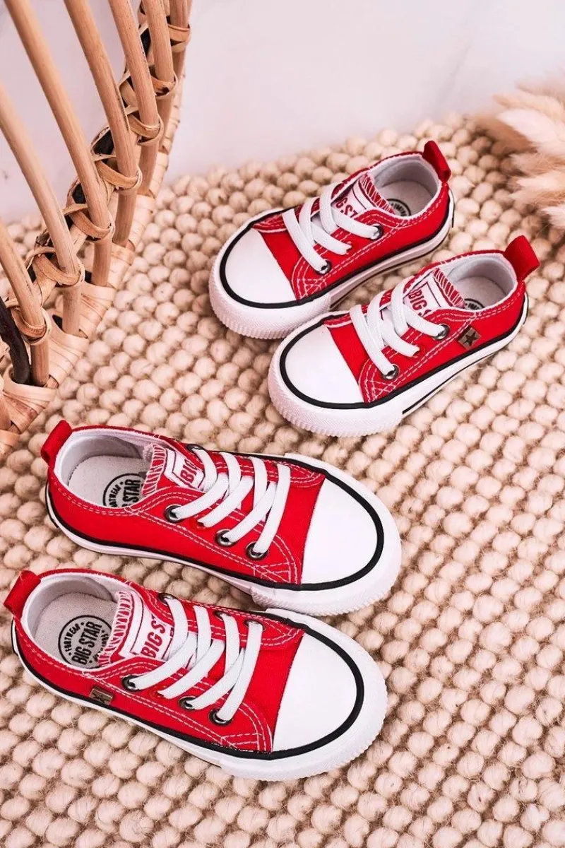 Chłopięce|Dziewczęce>Big Star Shoes Dziecięce Klasyczne Niskie Trampki BIG STAR HH374092 Czerwone