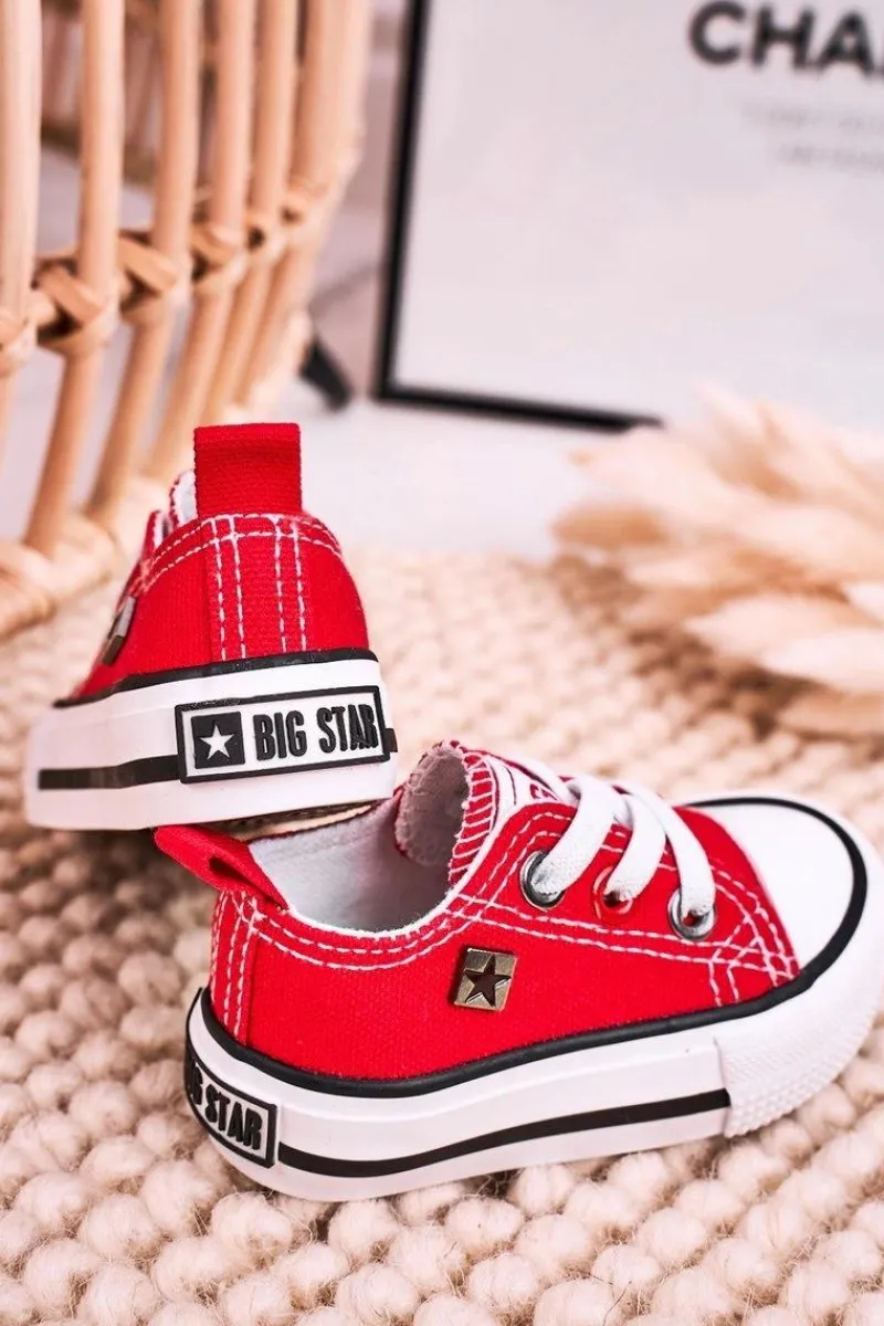 Chłopięce|Dziewczęce>Big Star Shoes Dziecięce Klasyczne Niskie Trampki BIG STAR HH374092 Czerwone