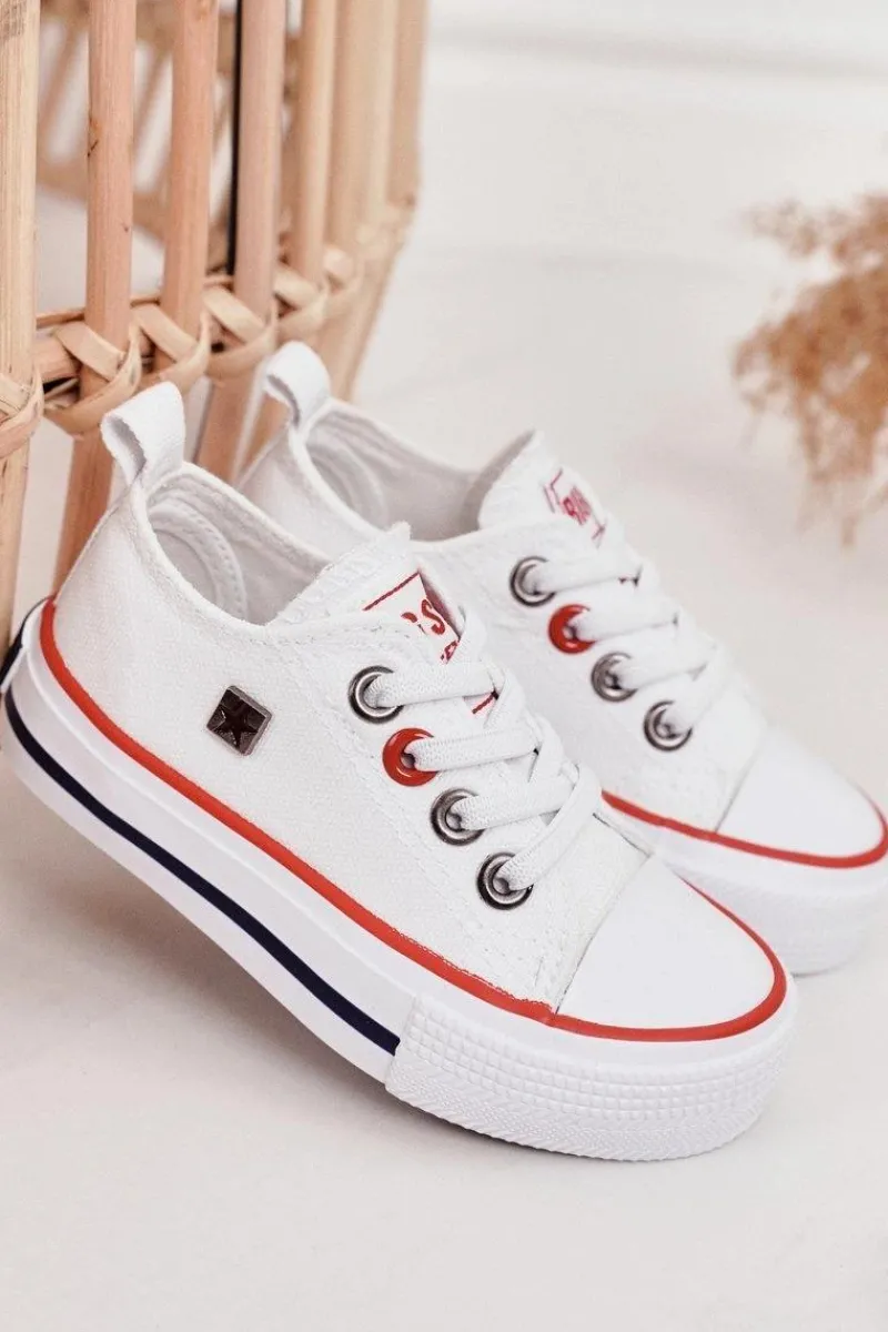 Chłopięce|Dziewczęce>Big Star Shoes Dziecięce Klasyczne Niskie Trampki BIG STAR HH374089 Białe