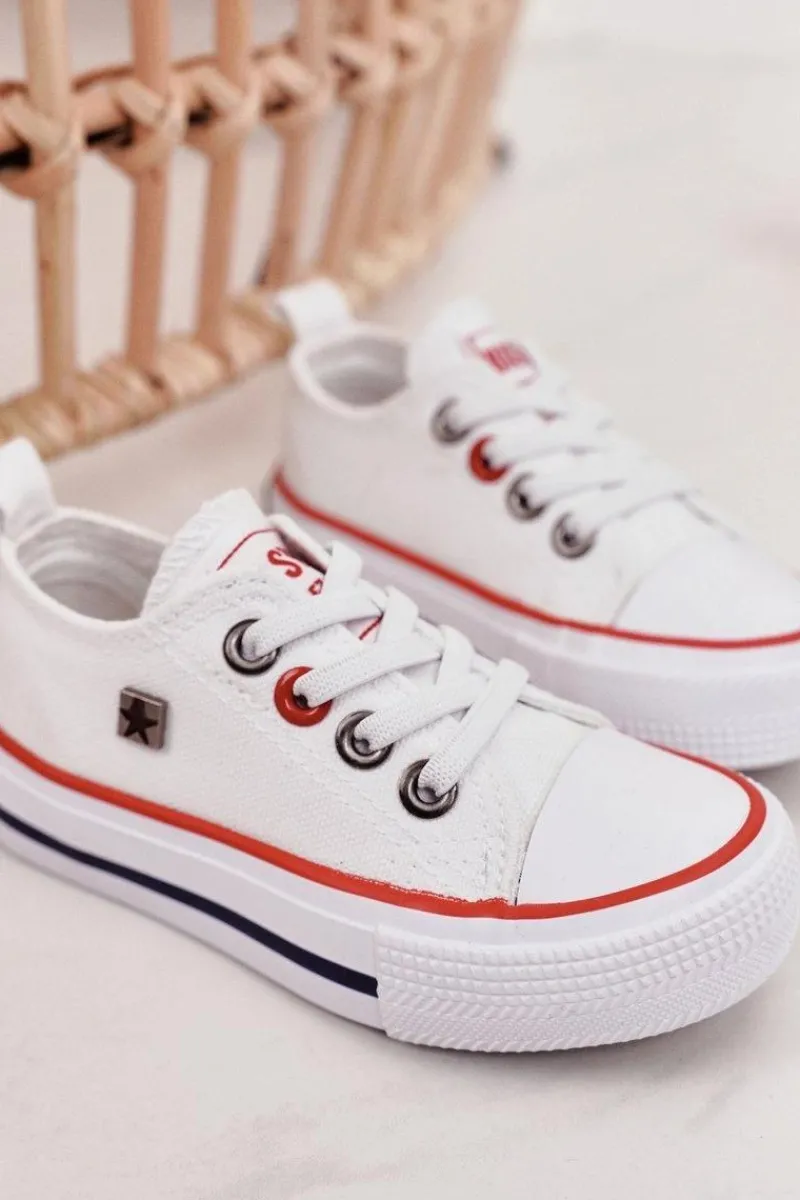 Chłopięce|Dziewczęce>Big Star Shoes Dziecięce Klasyczne Niskie Trampki BIG STAR HH374089 Białe