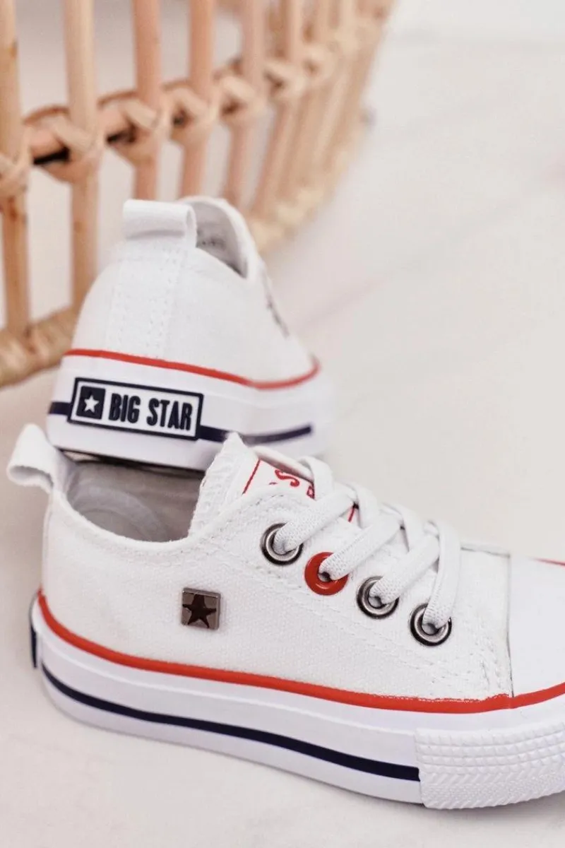 Chłopięce|Dziewczęce>Big Star Shoes Dziecięce Klasyczne Niskie Trampki BIG STAR HH374089 Białe
