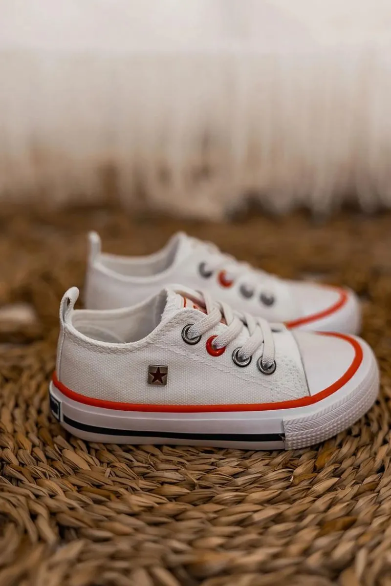 Chłopięce|Dziewczęce>Big Star Shoes Dziecięce Klasyczne Niskie Trampki BIG STAR HH374089 Białe