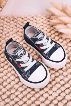 Hot Dziecięce Klasyczne Niskie Trampki BIG STAR HH374091 Granatowe Dzieci Chłopięce|Dziewczęce