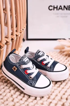 Hot Dziecięce Klasyczne Niskie Trampki BIG STAR HH374091 Granatowe Dzieci Chłopięce|Dziewczęce