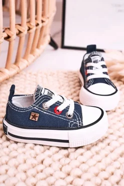 Hot Dziecięce Klasyczne Niskie Trampki BIG STAR HH374091 Granatowe Dzieci Chłopięce|Dziewczęce