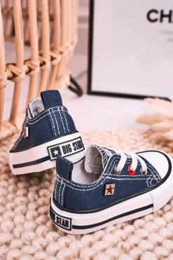 Hot Dziecięce Klasyczne Niskie Trampki BIG STAR HH374091 Granatowe Dzieci Chłopięce|Dziewczęce