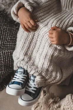 Hot Dziecięce Klasyczne Niskie Trampki BIG STAR HH374091 Granatowe Dzieci Chłopięce|Dziewczęce