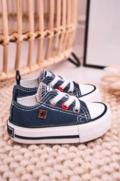 Hot Dziecięce Klasyczne Niskie Trampki BIG STAR HH374091 Granatowe Dzieci Chłopięce|Dziewczęce