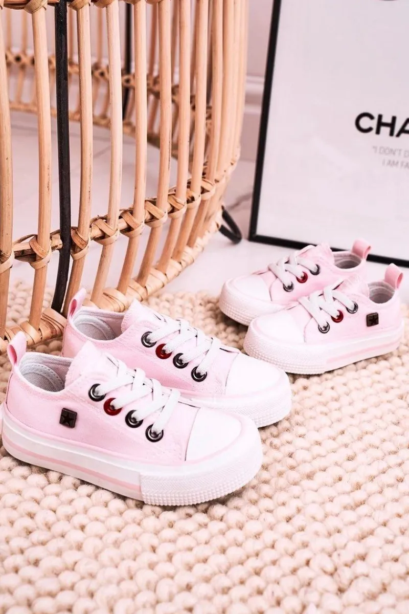 Outlet Big Star Shoes Dziecięce Klasyczne Niskie Trampki BIG STAR HH374093 Różowe