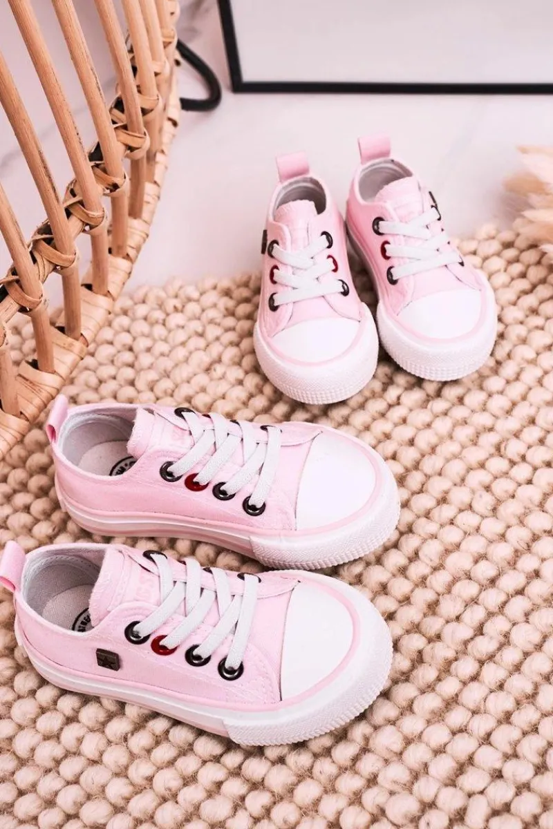 Outlet Big Star Shoes Dziecięce Klasyczne Niskie Trampki BIG STAR HH374093 Różowe