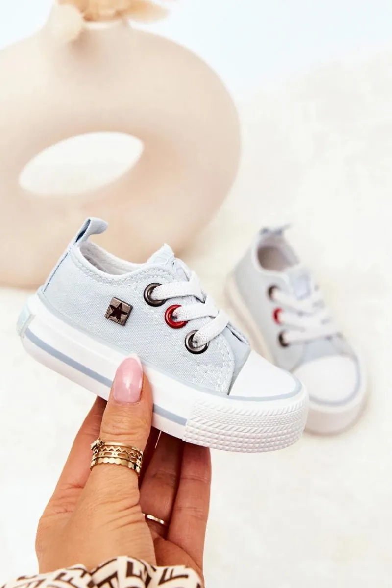 Chłopięce|Dziewczęce>Big Star Shoes Dziecięce Klasyczne Niskie Trampki BIG STAR HH374198 Niebieskie