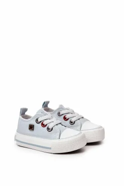 Chłopięce|Dziewczęce>Big Star Shoes Dziecięce Klasyczne Niskie Trampki BIG STAR HH374198 Niebieskie