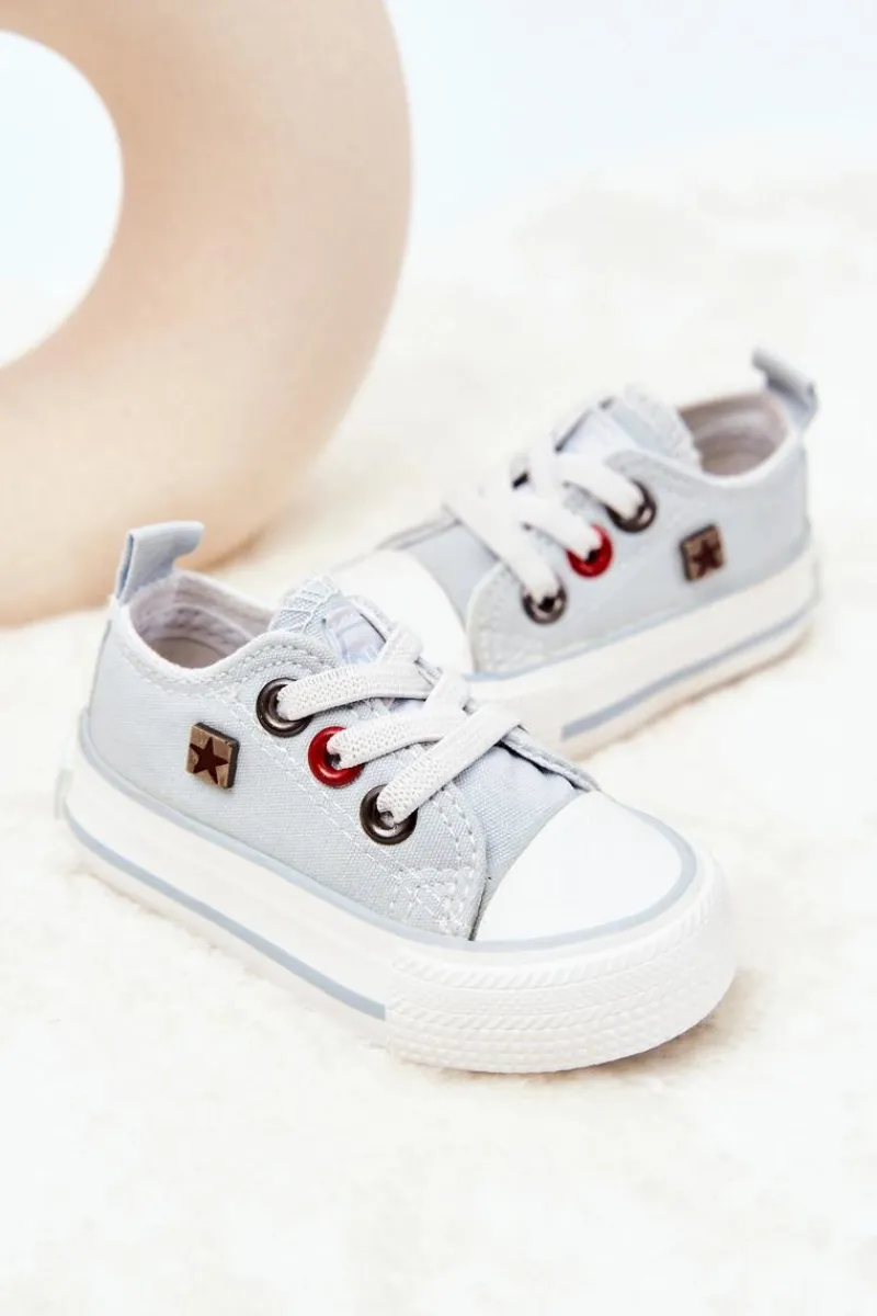 Chłopięce|Dziewczęce>Big Star Shoes Dziecięce Klasyczne Niskie Trampki BIG STAR HH374198 Niebieskie