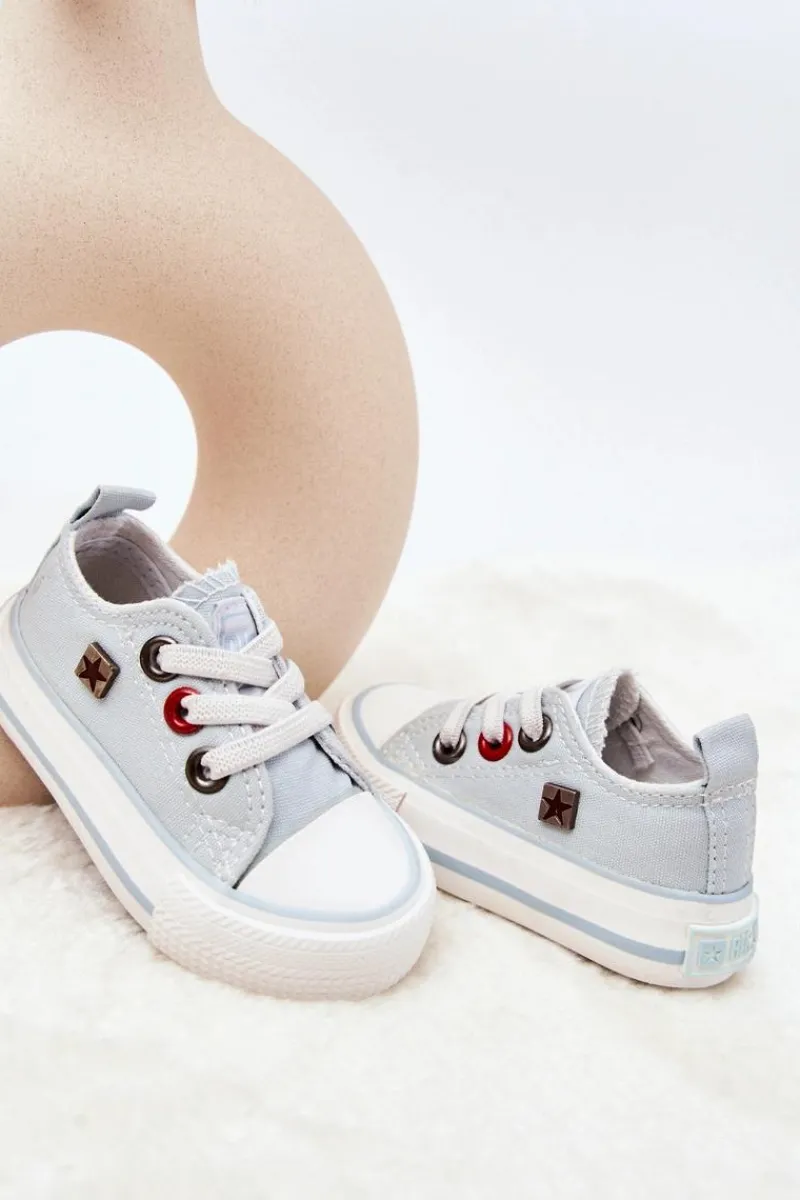 Chłopięce|Dziewczęce>Big Star Shoes Dziecięce Klasyczne Niskie Trampki BIG STAR HH374198 Niebieskie