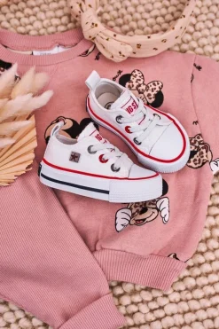 Best Big Star Shoes Dziecięce Klasyczne Niskie Trampki BIG STAR HH374193 Białe