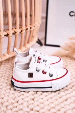 Best Big Star Shoes Dziecięce Klasyczne Niskie Trampki BIG STAR HH374193 Białe