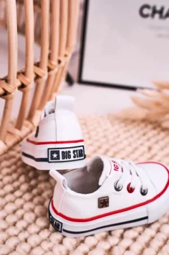 Best Big Star Shoes Dziecięce Klasyczne Niskie Trampki BIG STAR HH374193 Białe