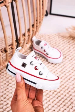 Best Big Star Shoes Dziecięce Klasyczne Niskie Trampki BIG STAR HH374193 Białe