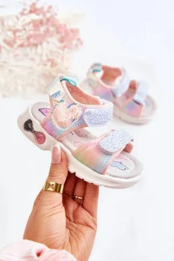 Dziecięce Klasyczne Sandały Na Rzepy Multikolor Darrin Dzieci Dziewczęce