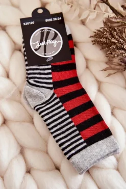 Skarpetki|Skarpetki>Just Play Dziecięce Klasyczne Skarpety W Pasy I Paseczki Czerwone