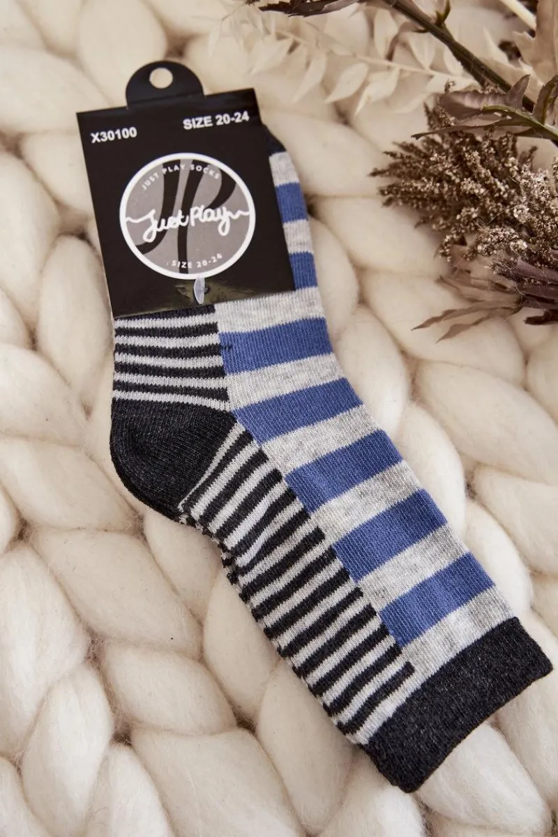 Online Just Play Dziecięce Klasyczne Skarpety W Pasy I Paseczki Niebieskie