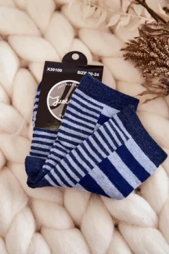 Skarpetki|Skarpetki>Just Play Dziecięce Klasyczne Skarpety W Pasy I Paseczki Granatowe