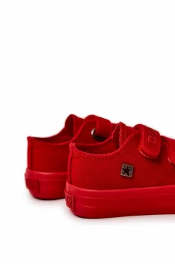 New Dziecięce Klasyczne Trampki BIG STAR JJ374046 Czerwone Dzieci Chłopięce|Dziewczęce