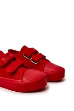 New Dziecięce Klasyczne Trampki BIG STAR JJ374046 Czerwone Dzieci Chłopięce|Dziewczęce