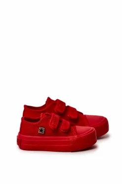 New Dziecięce Klasyczne Trampki BIG STAR JJ374046 Czerwone Dzieci Chłopięce|Dziewczęce