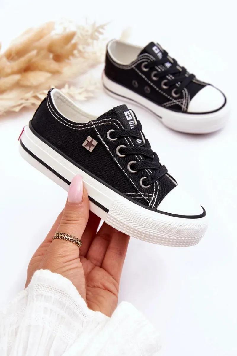 Dziecięce Klasyczne Trampki Big Star DD374163 Czarne Dzieci Chłopięce|Dziewczęce