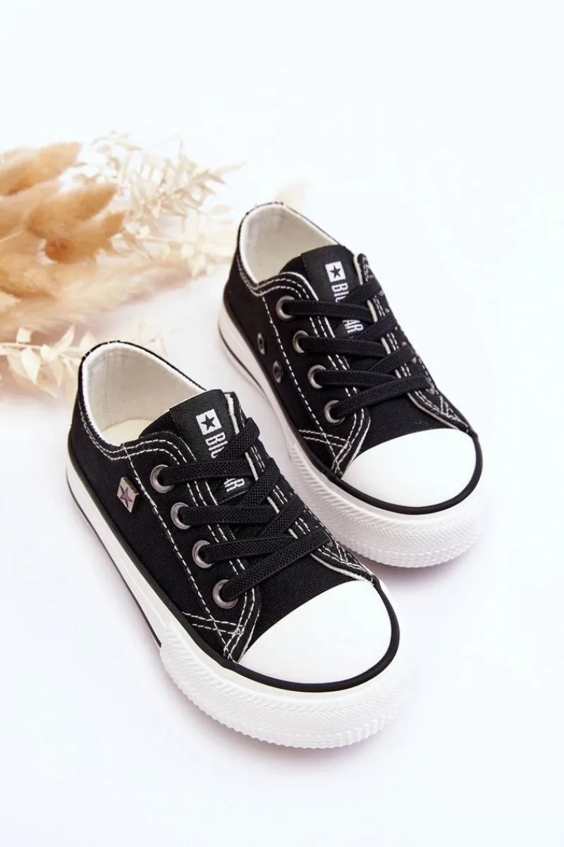 Dziecięce Klasyczne Trampki Big Star DD374163 Czarne Dzieci Chłopięce|Dziewczęce