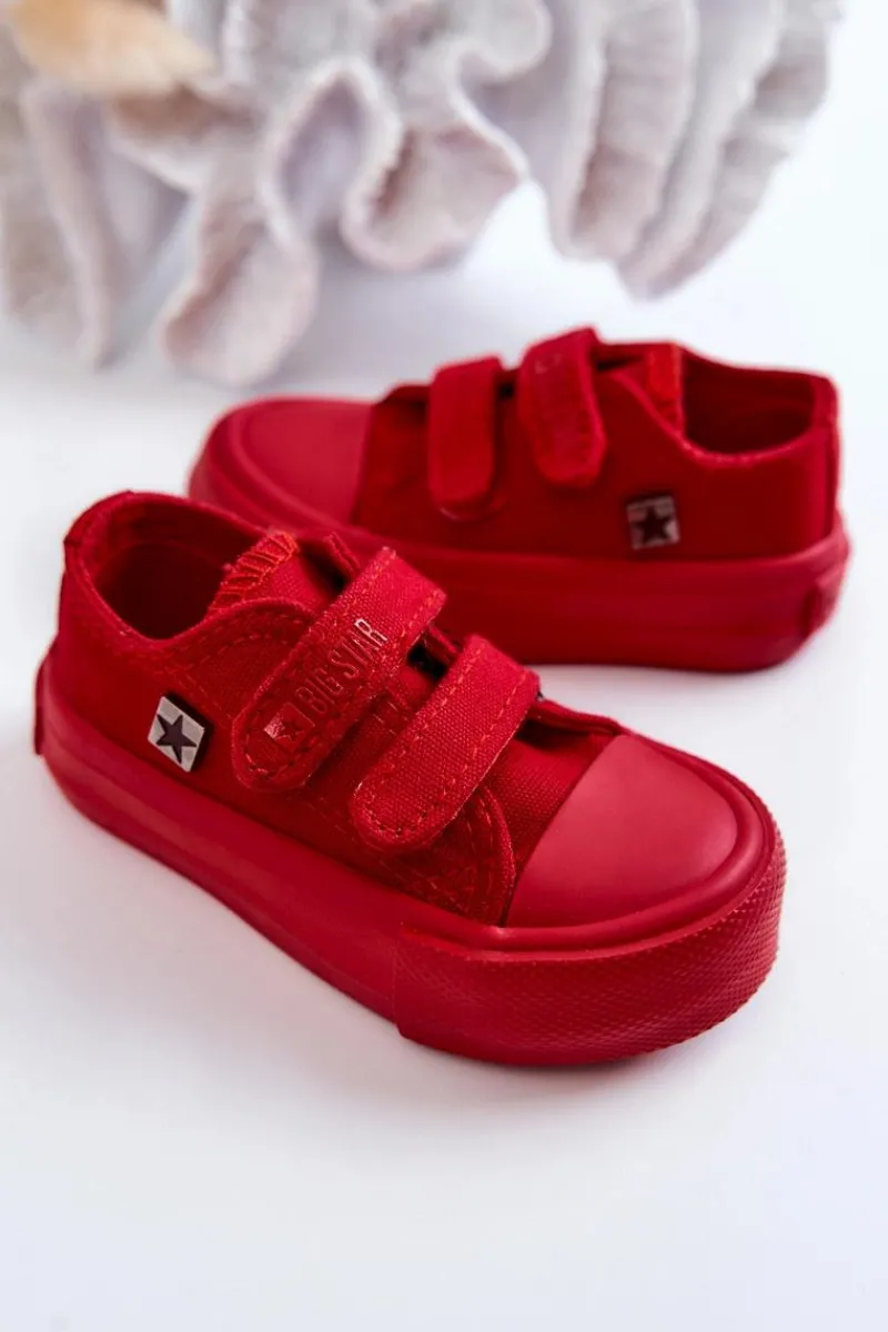 Discount Big Star Shoes Dziecięce Klasyczne Trampki BIG STAR JJ374041 Czerwone