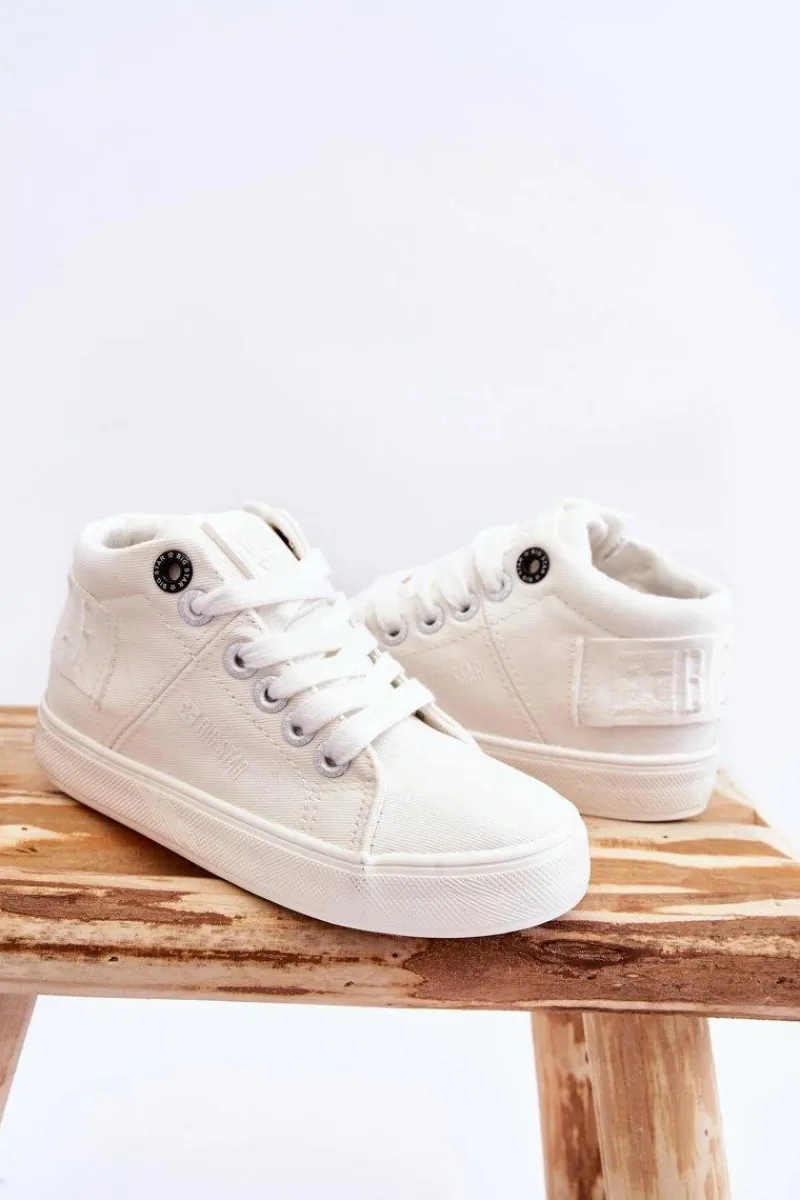 Chłopięce|Dziewczęce>Big Star Shoes Dziecięce Klasyczne Wysokie Trampki Big Star LL374002 Białe Biały