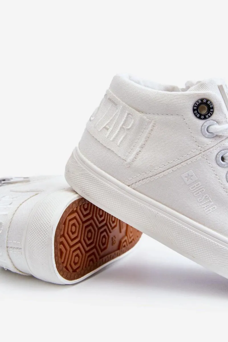 Chłopięce|Dziewczęce>Big Star Shoes Dziecięce Klasyczne Wysokie Trampki Big Star LL374002 Białe Biały