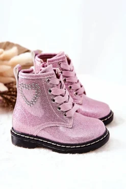 Dziewczęce></noscript>Boto Dziecięce Lakierowane Botki Błyszczące Różowe Macy