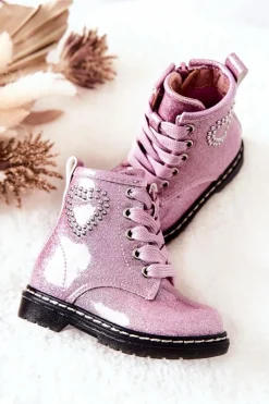 Dziewczęce></noscript>Boto Dziecięce Lakierowane Botki Błyszczące Różowe Macy