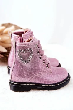 Dziewczęce></noscript>Boto Dziecięce Lakierowane Botki Błyszczące Różowe Macy