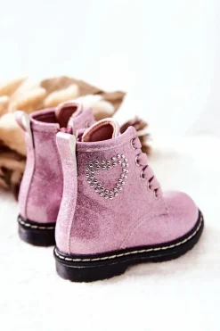 Dziewczęce></noscript>Boto Dziecięce Lakierowane Botki Błyszczące Różowe Macy