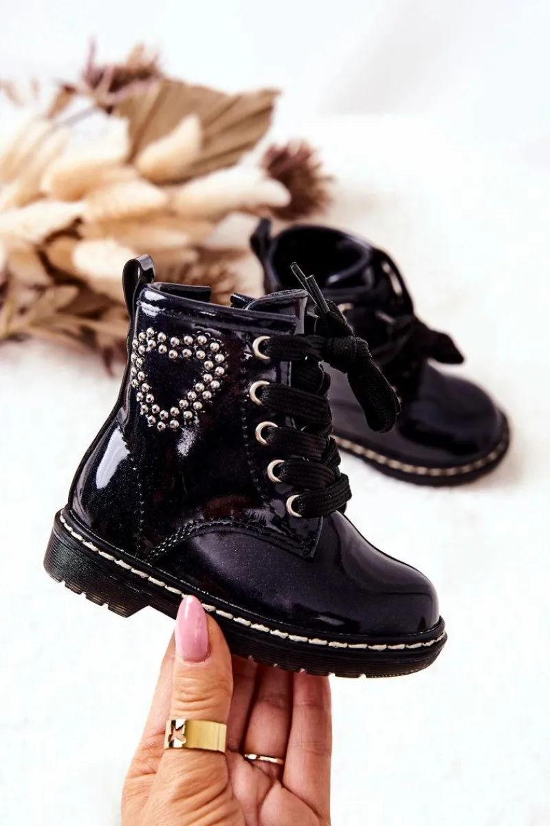 Sale Dziecięce Lakierowane Botki Błyszczące Granatowe Macy Dzieci Dziewczęce