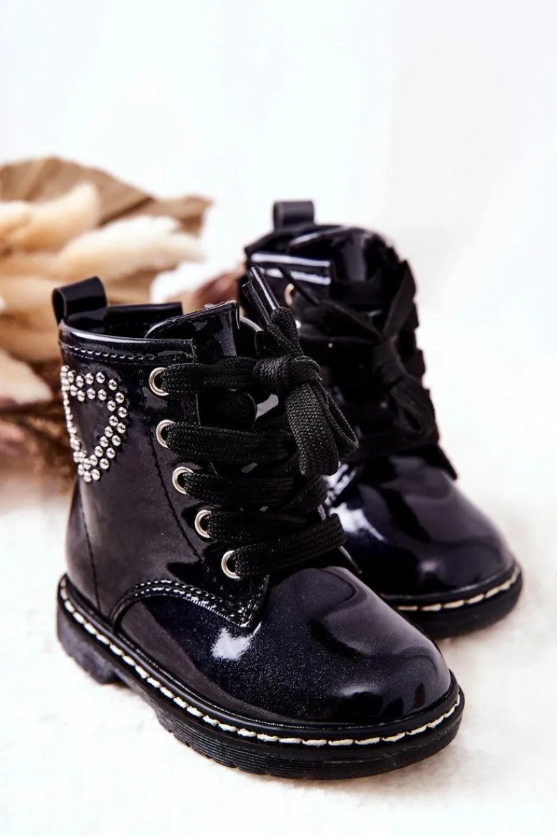 Sale Dziecięce Lakierowane Botki Błyszczące Granatowe Macy Dzieci Dziewczęce