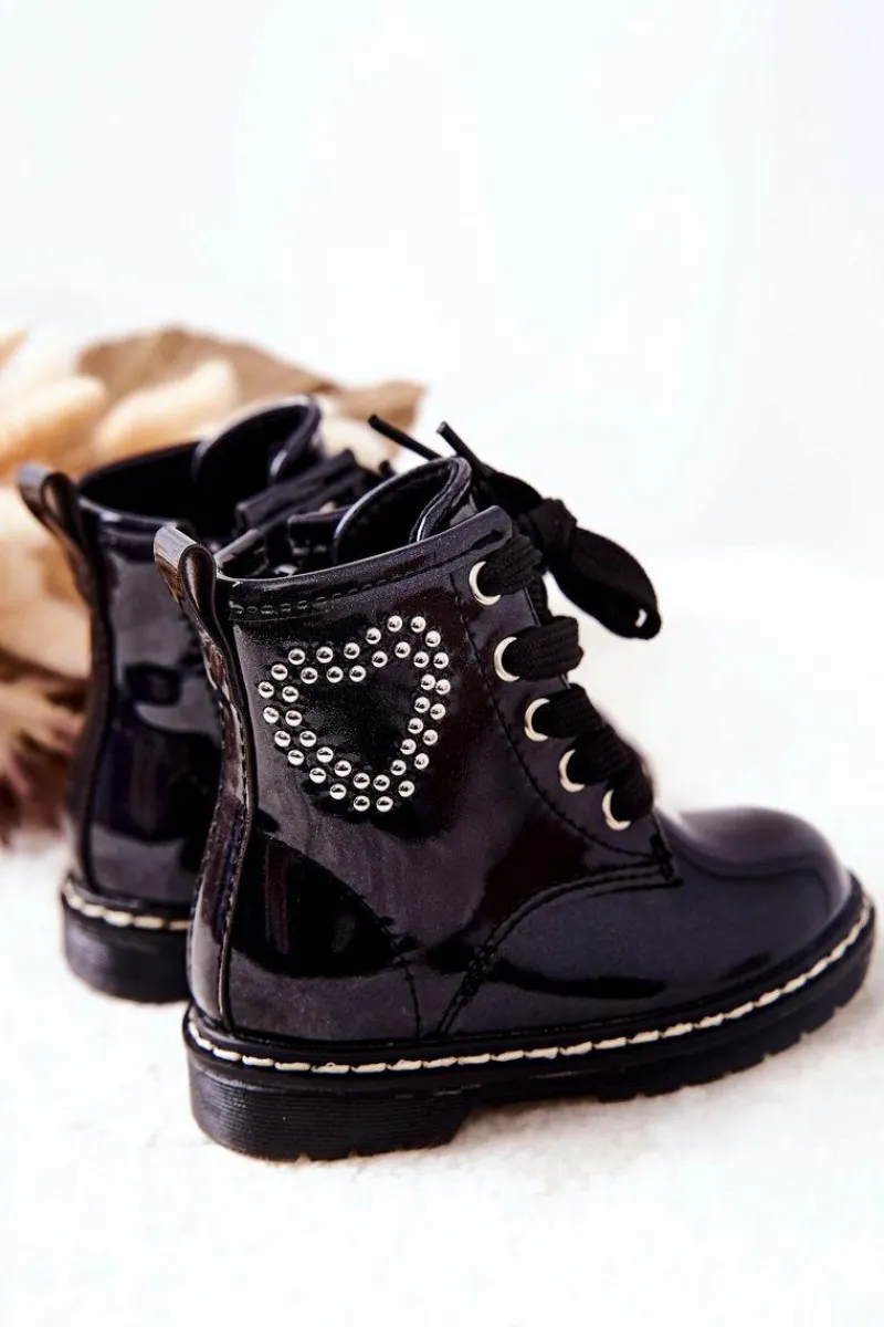 Sale Dziecięce Lakierowane Botki Błyszczące Granatowe Macy Dzieci Dziewczęce