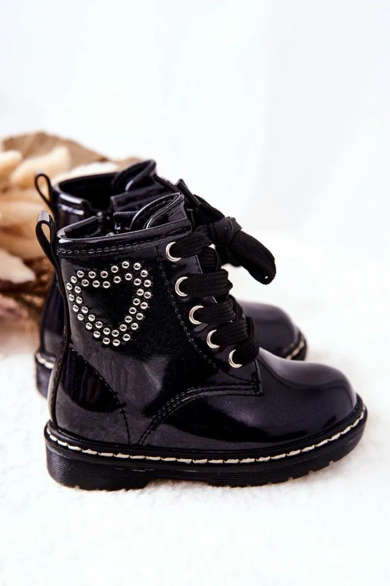 Sale Dziecięce Lakierowane Botki Błyszczące Granatowe Macy Dzieci Dziewczęce